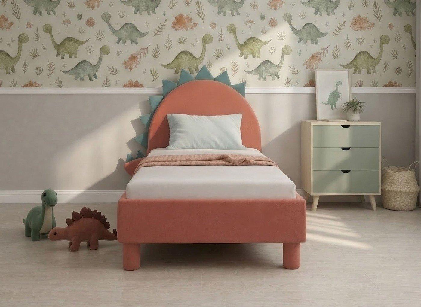 Frankie Velvet-Finish Kids Dino Bed Frame