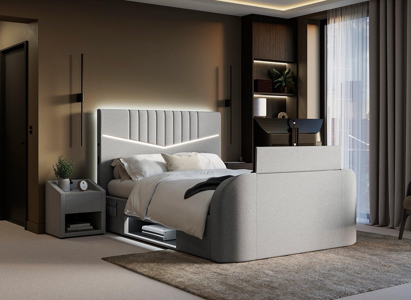 Quantum Upholstered Ottoman TV Bed Frame