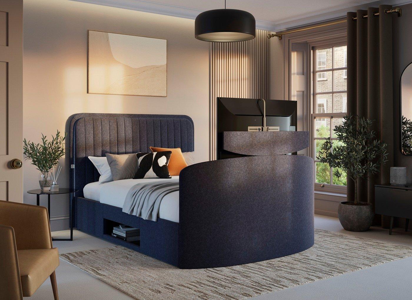 Alexis Upholstered Ottoman LG TV Bed Frame