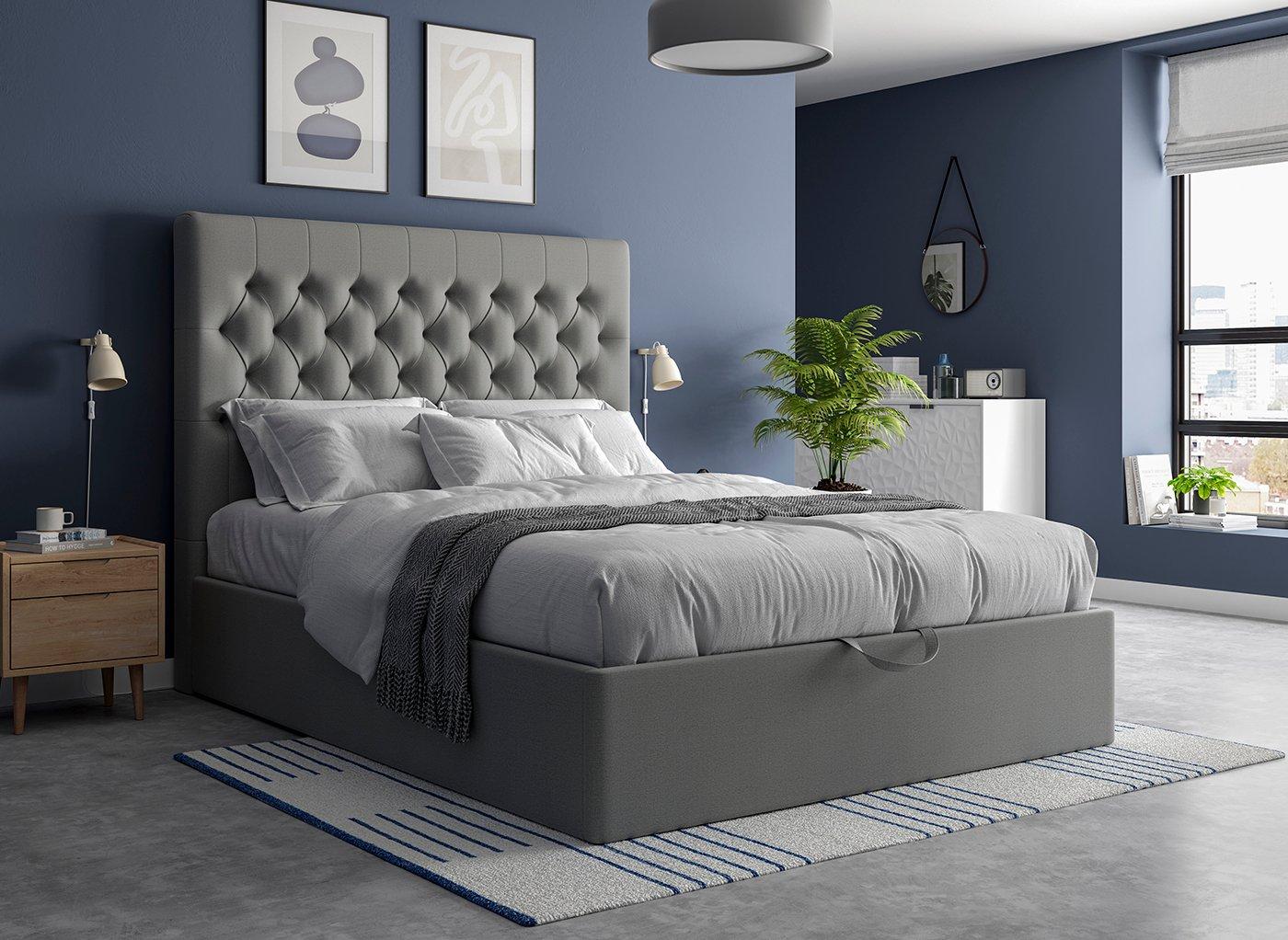 Ergomotion Upholstered Buttoned Ottoman Bed Frame
