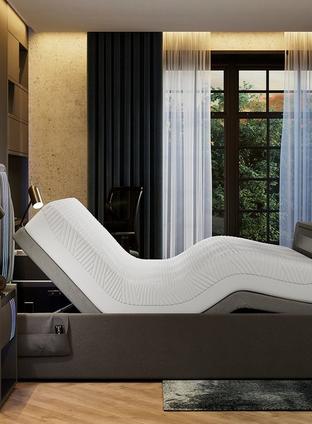 Side view of adjustable bed frame