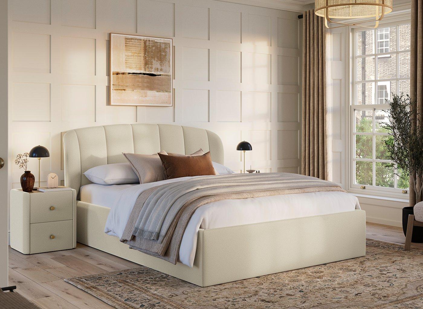 Amarilla Bouclé Ottoman Bed Frame