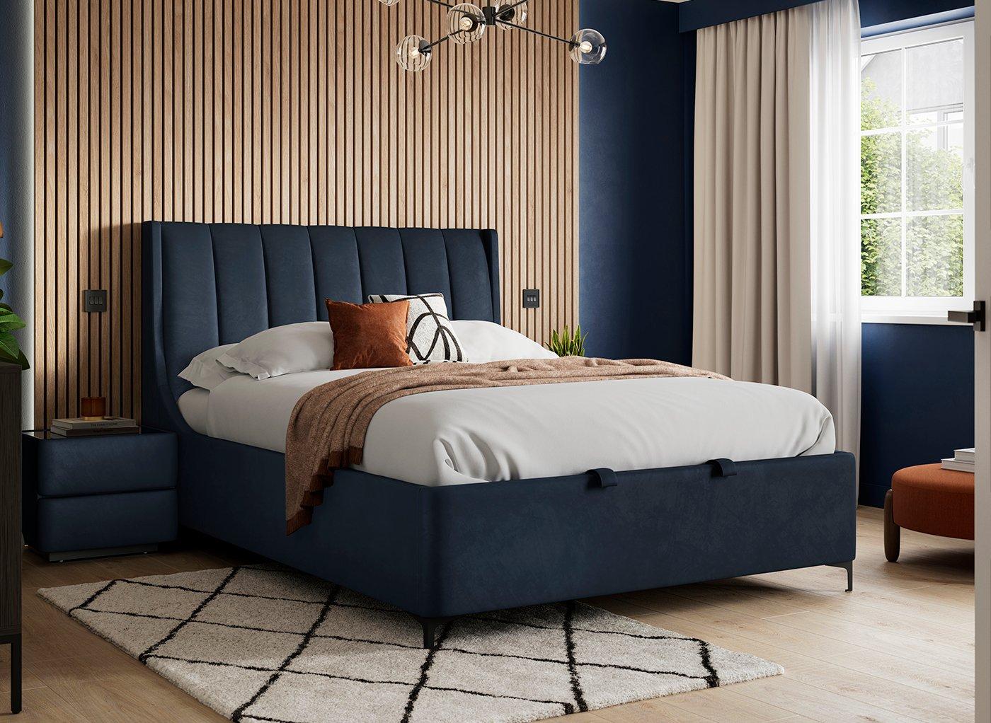 Rupert Velvet-Finish Ottoman Bed Frame