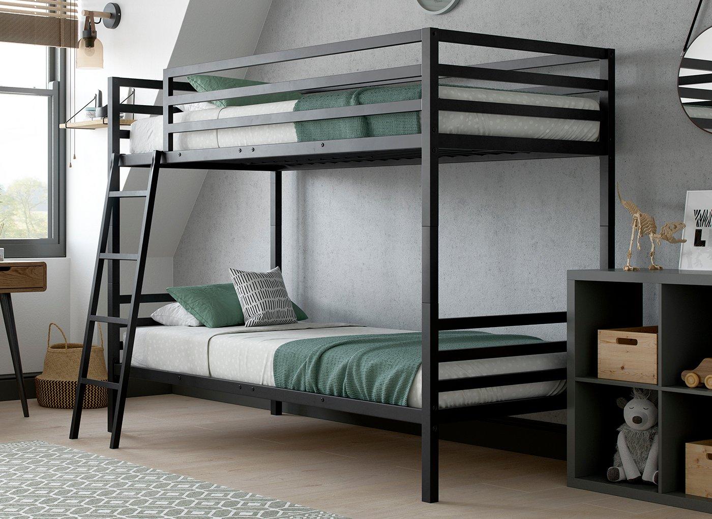 Black metal bunk clearance beds