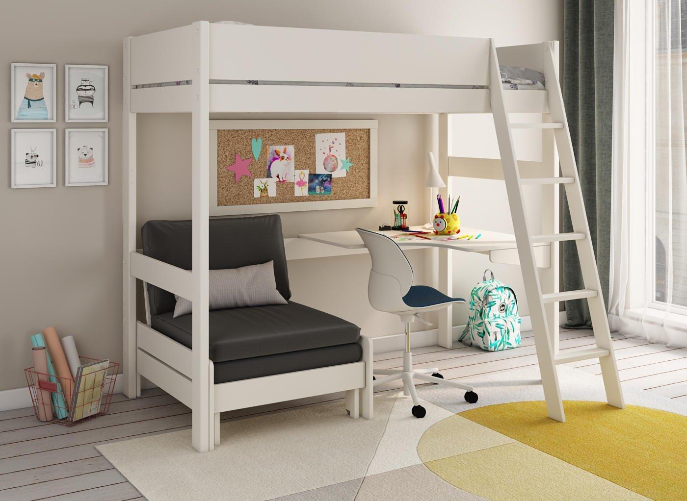 cabin bed with desk and sofa