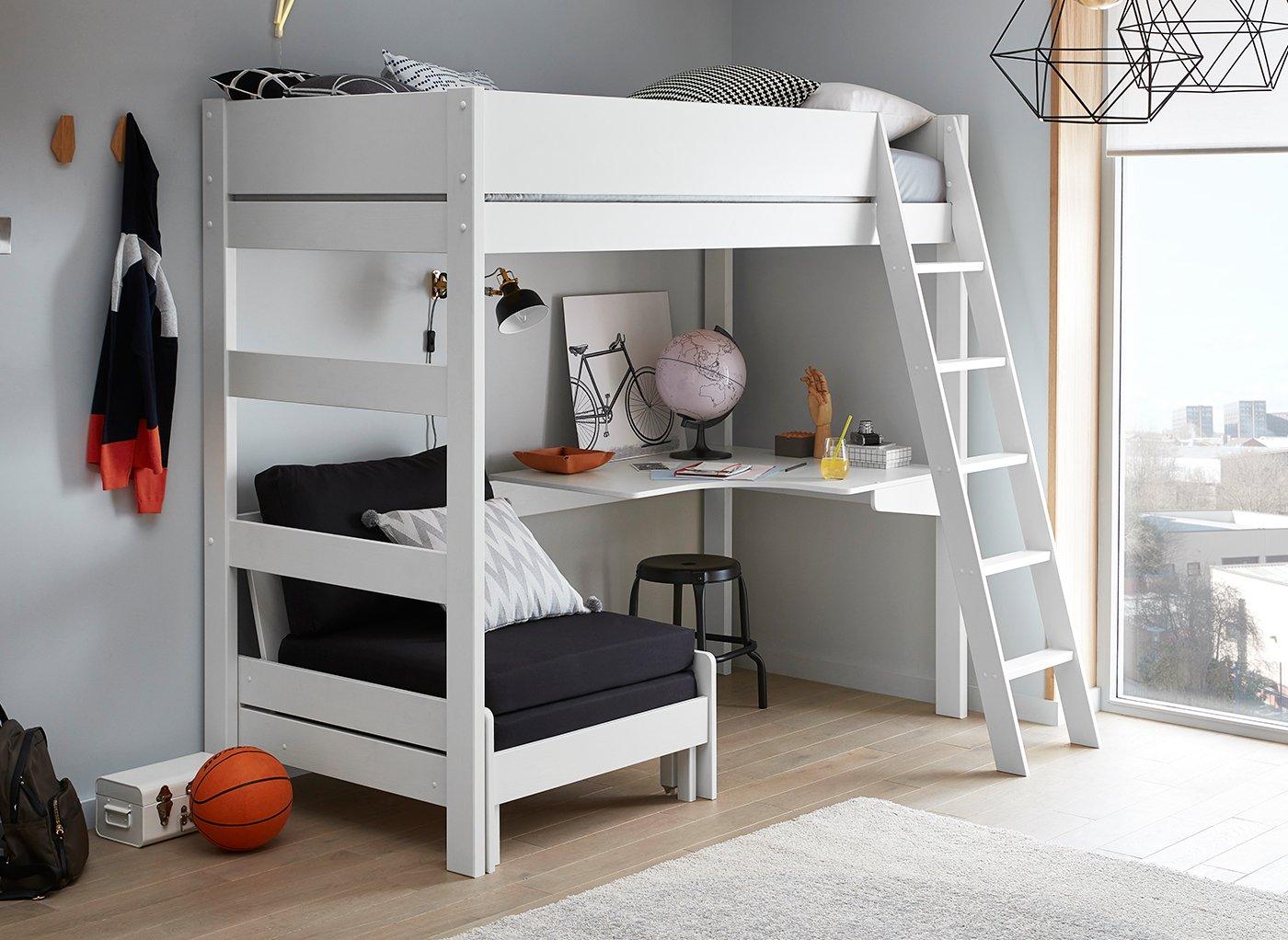 metal high sleeper with desk