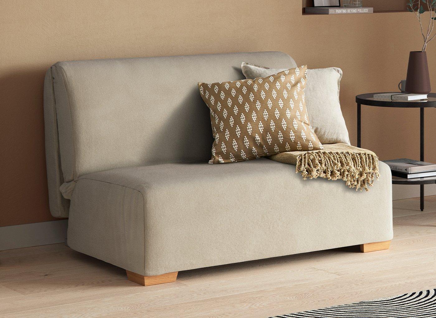 cream single sofa bed