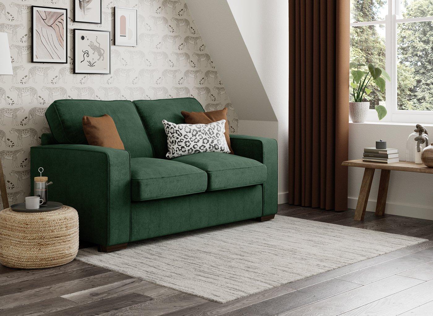 Odessa 3 Seater Sofa Bed Deluxe - Emerald Green 3 Seater