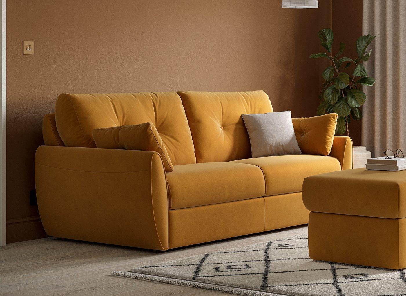 Mustard velvet deals sofa bed