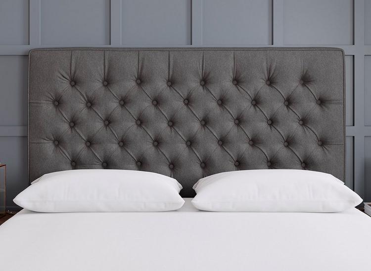 Grey deals tweed headboard