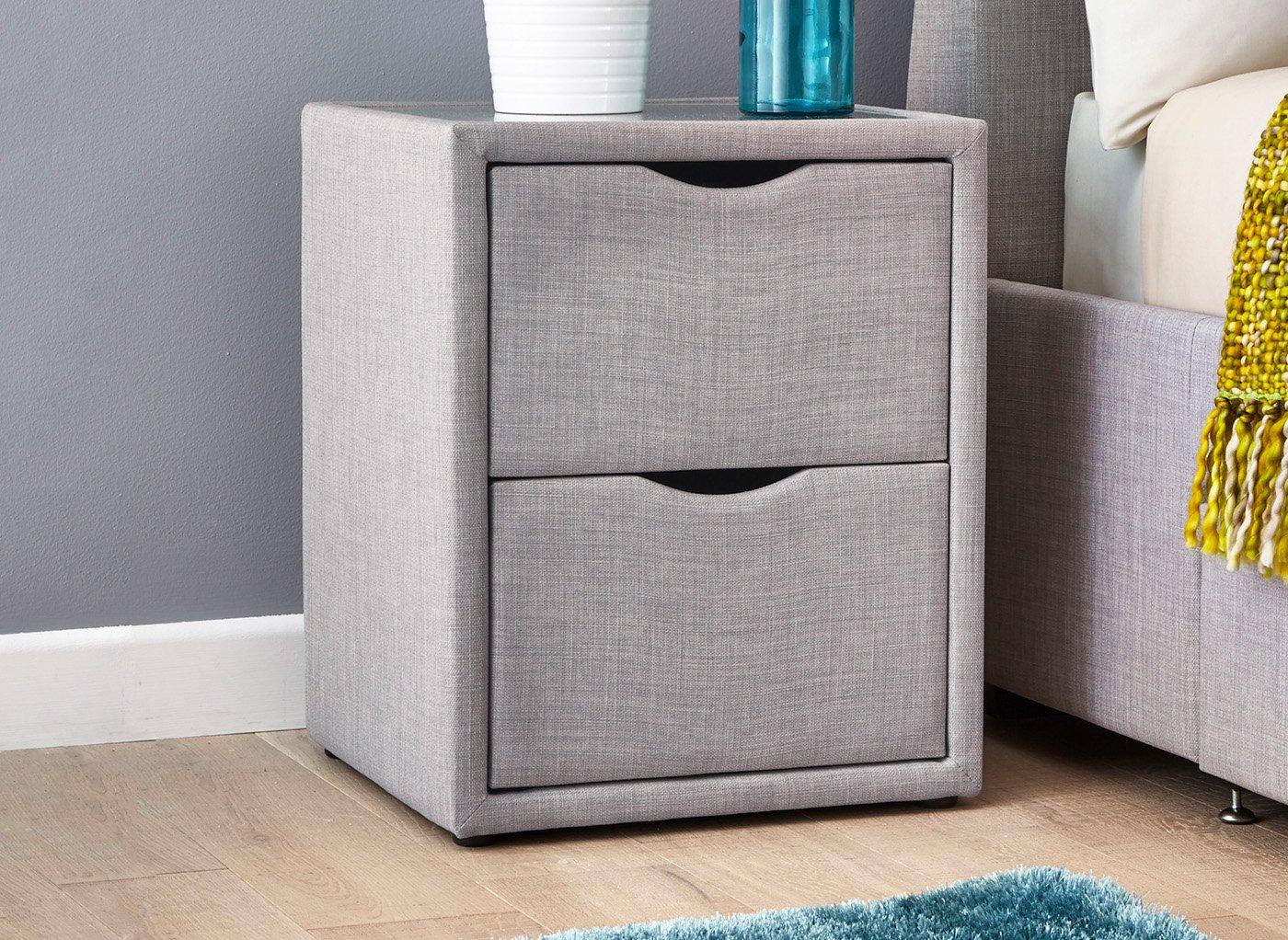 Lucia Wilson Silver 2 Drawer Bedside Chest Dreams