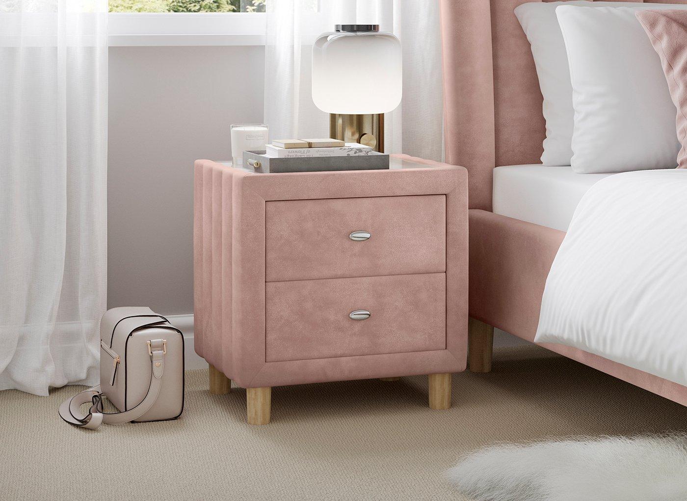 Knox Velvet-Finish Bedside Table