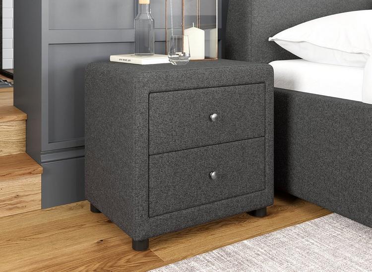 Grey upholstered 2024 bedside table