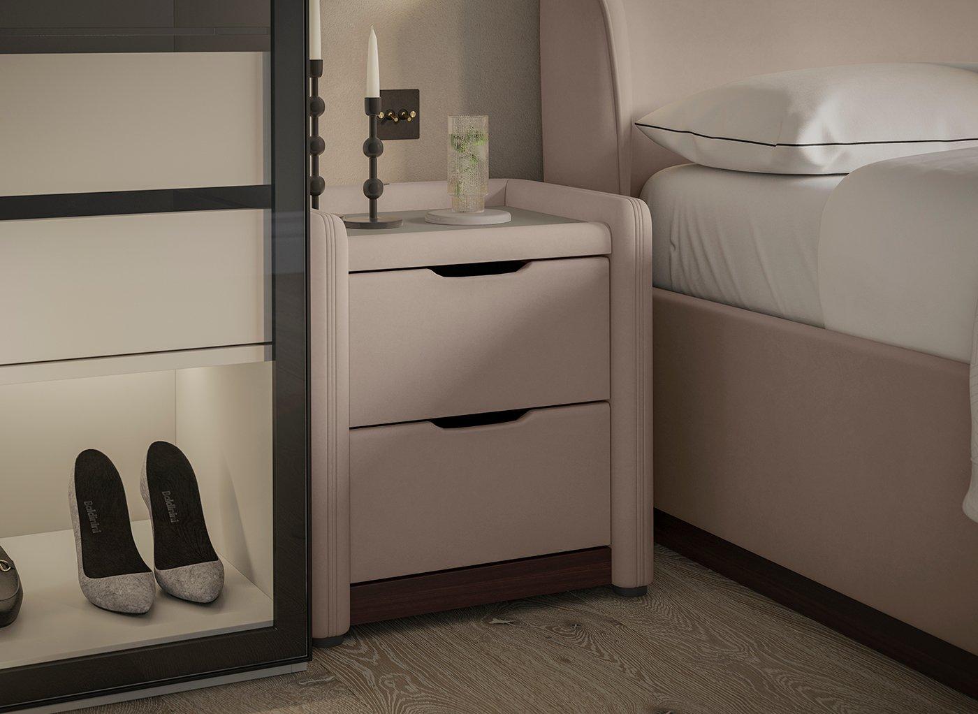 Chloe Upholstered USB Charging Bedside Table