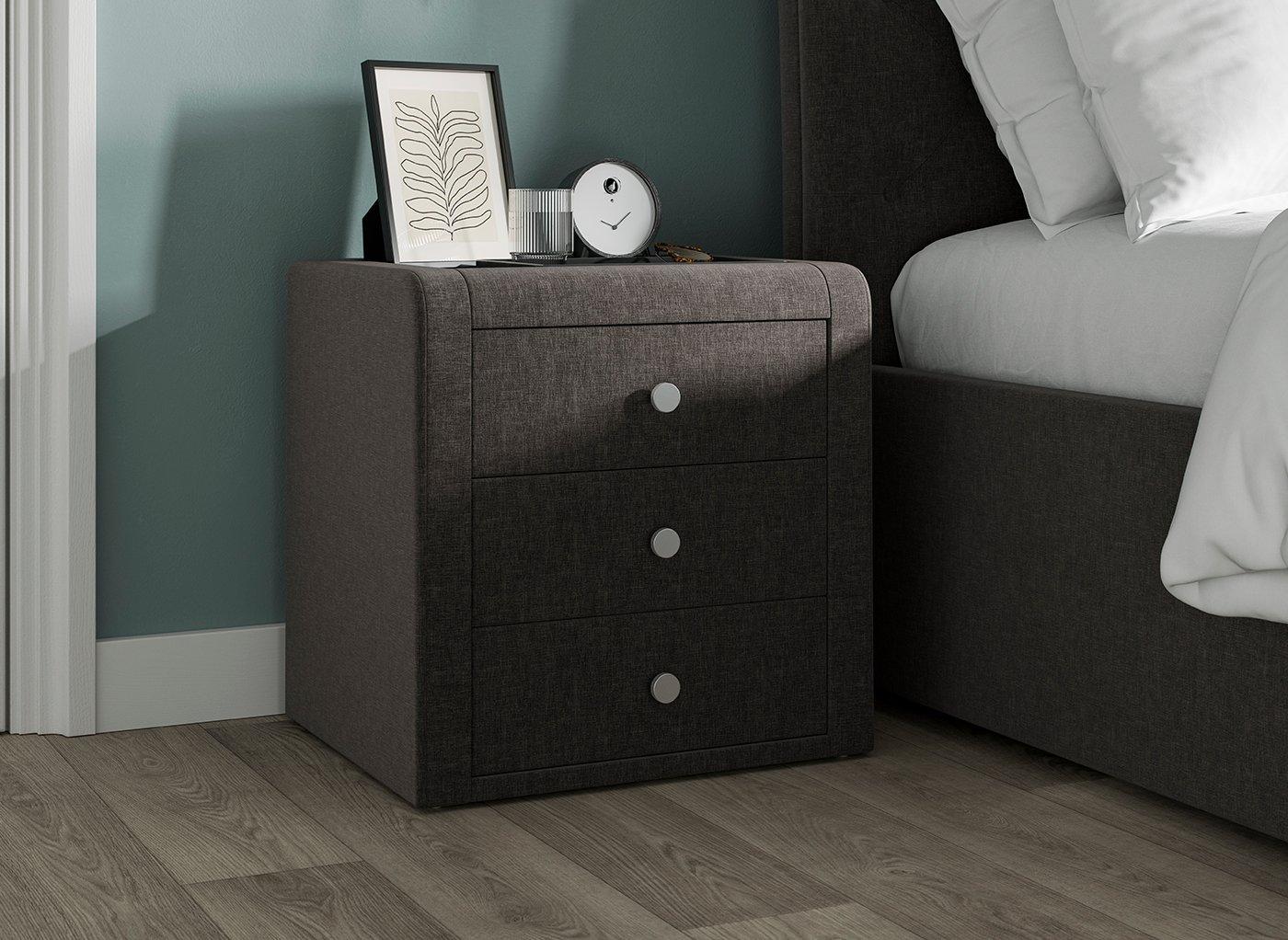 Paris Upholstered USB Charging Bedside Table