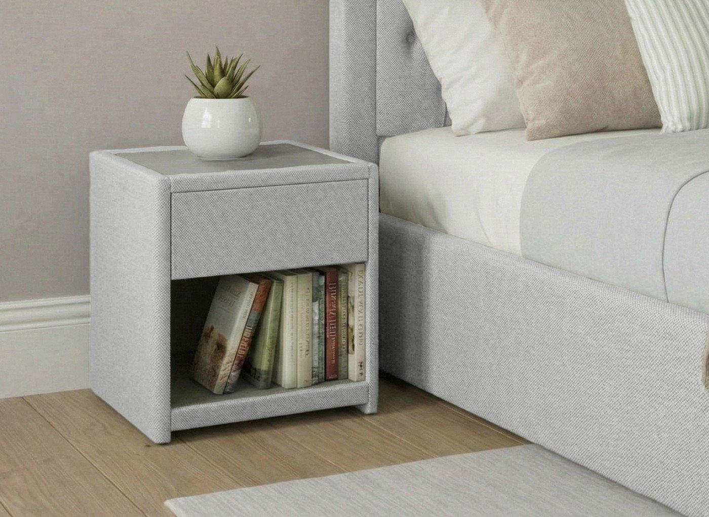 Robyn Upholstered USB Charging Bedside Table