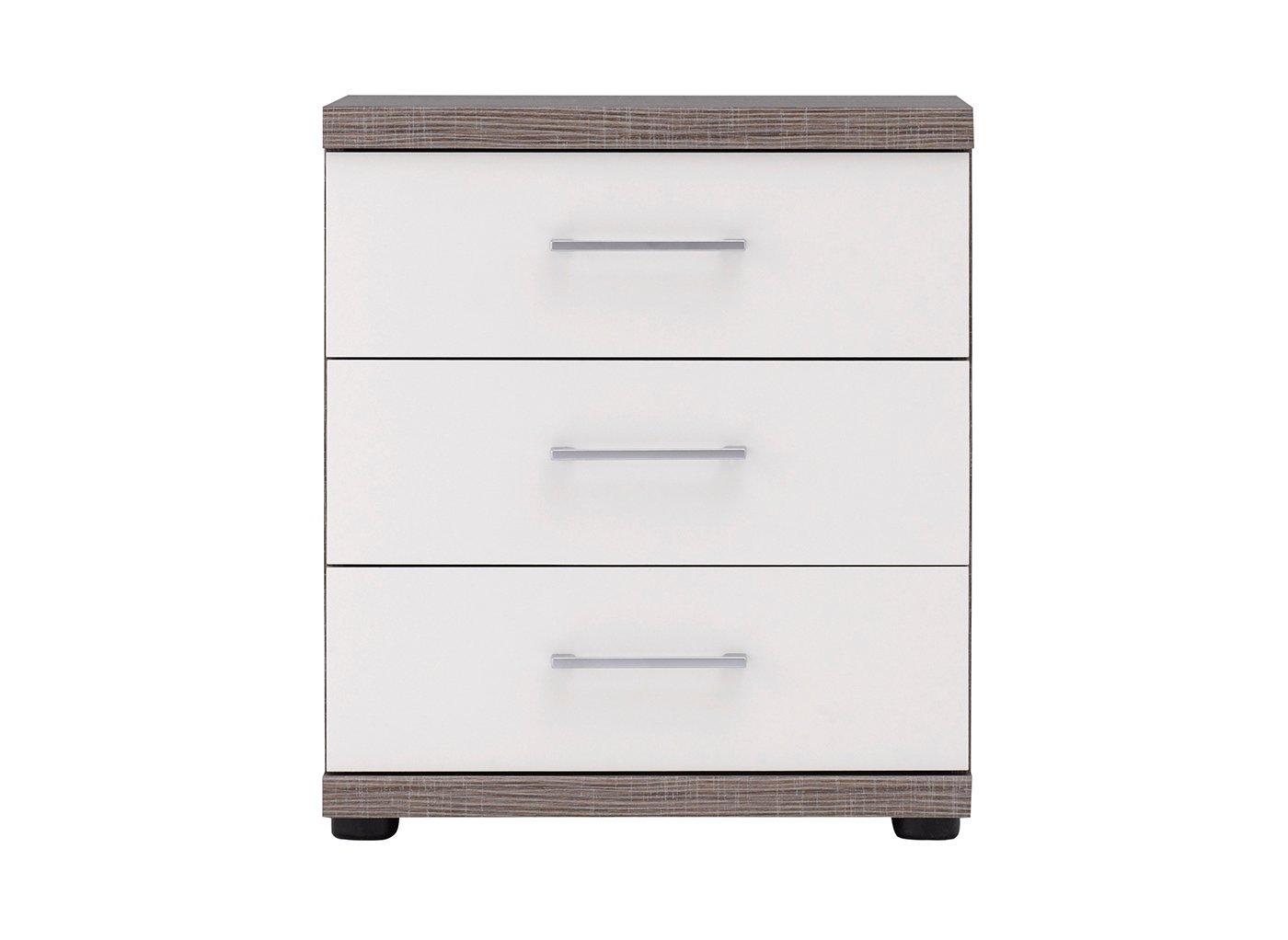 Melbourne 3 Drawer Bedside Chest Oak White Furniture Dreams