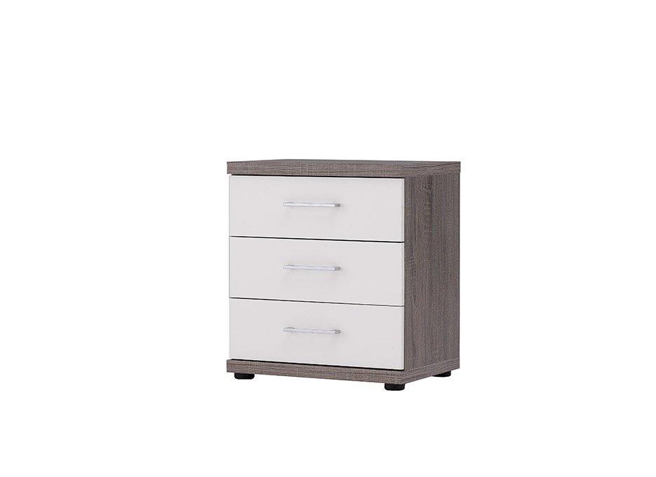 Melbourne 3 Drawer Bedside Chest Oak White Furniture Dreams