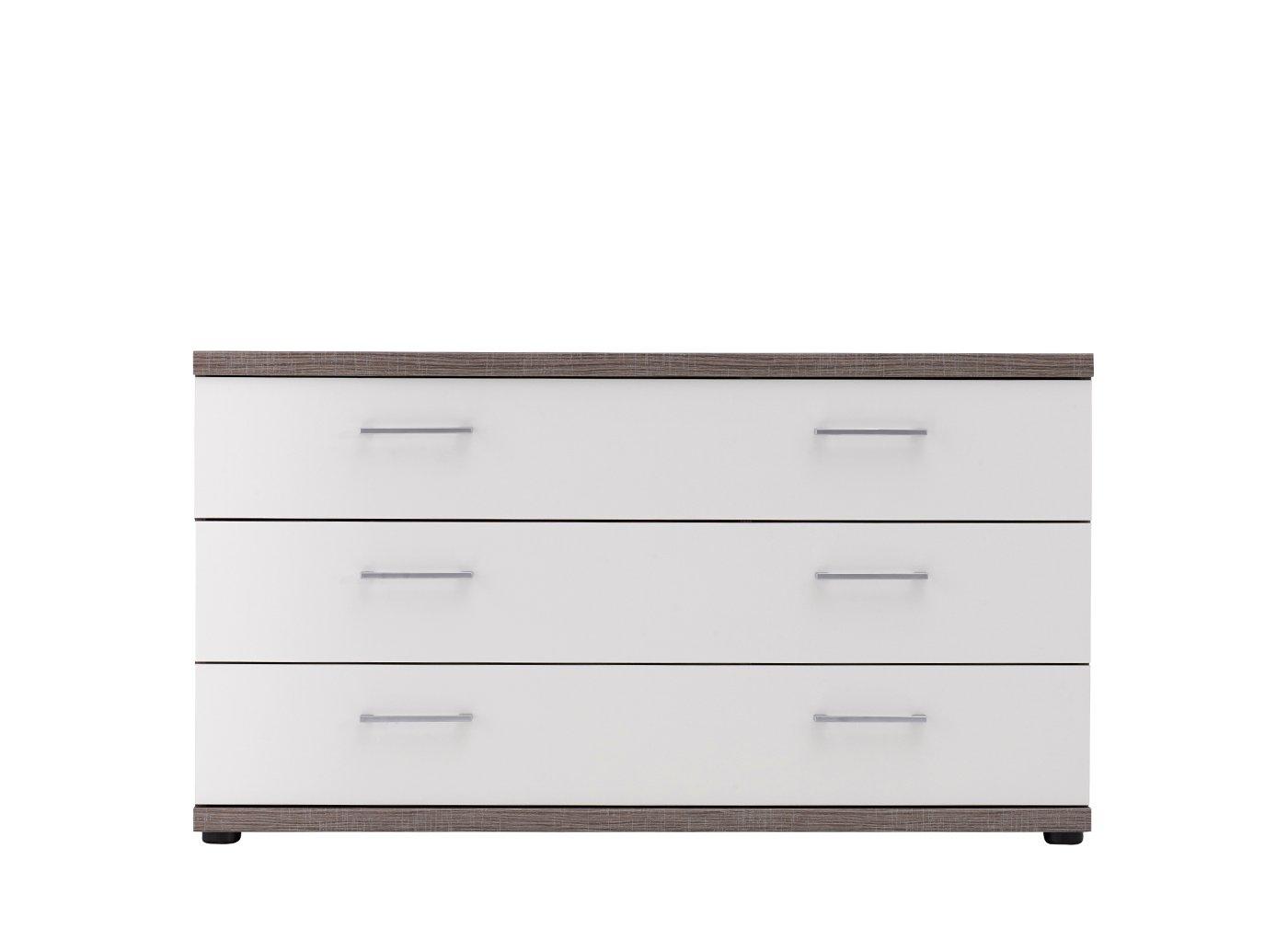 Melbourne 3 Drawer Wide Chest Oak White Dreams