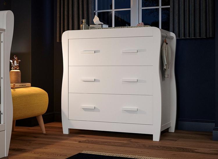 Quality 3 in 1 cot bed changing table chest of drawers online