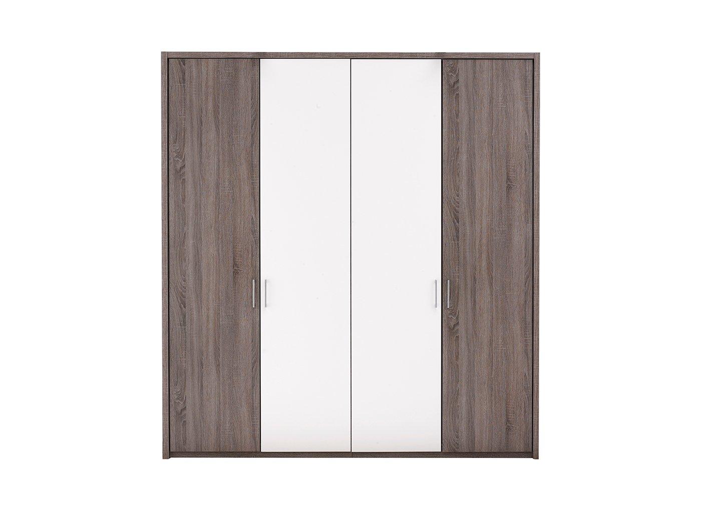 Melbourne 4 Door Hinged Wardrobe Oak White Wardrobes