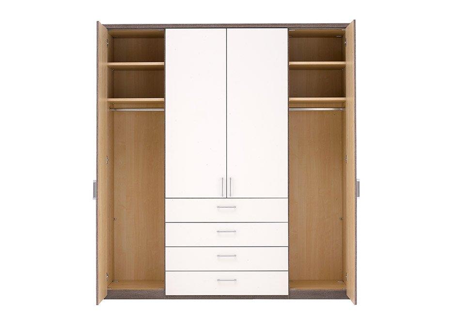 Melbourne 4 Door Wardrobe Oak White Wardrobes Furniture