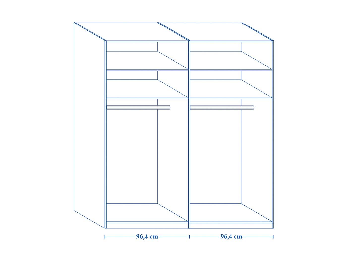 Melbourne 2 Door Sliding Wardrobe Oak White Medium