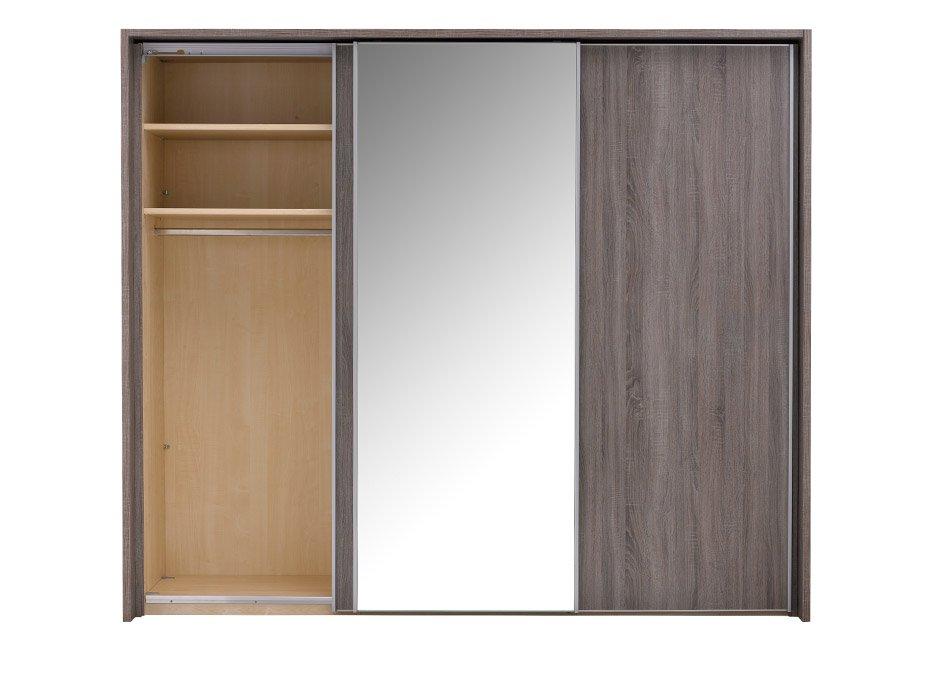 Melbourne 3 Mirror Door Sliding Wardrobe Oak All