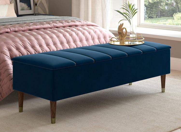 Dreams blue online velvet bed