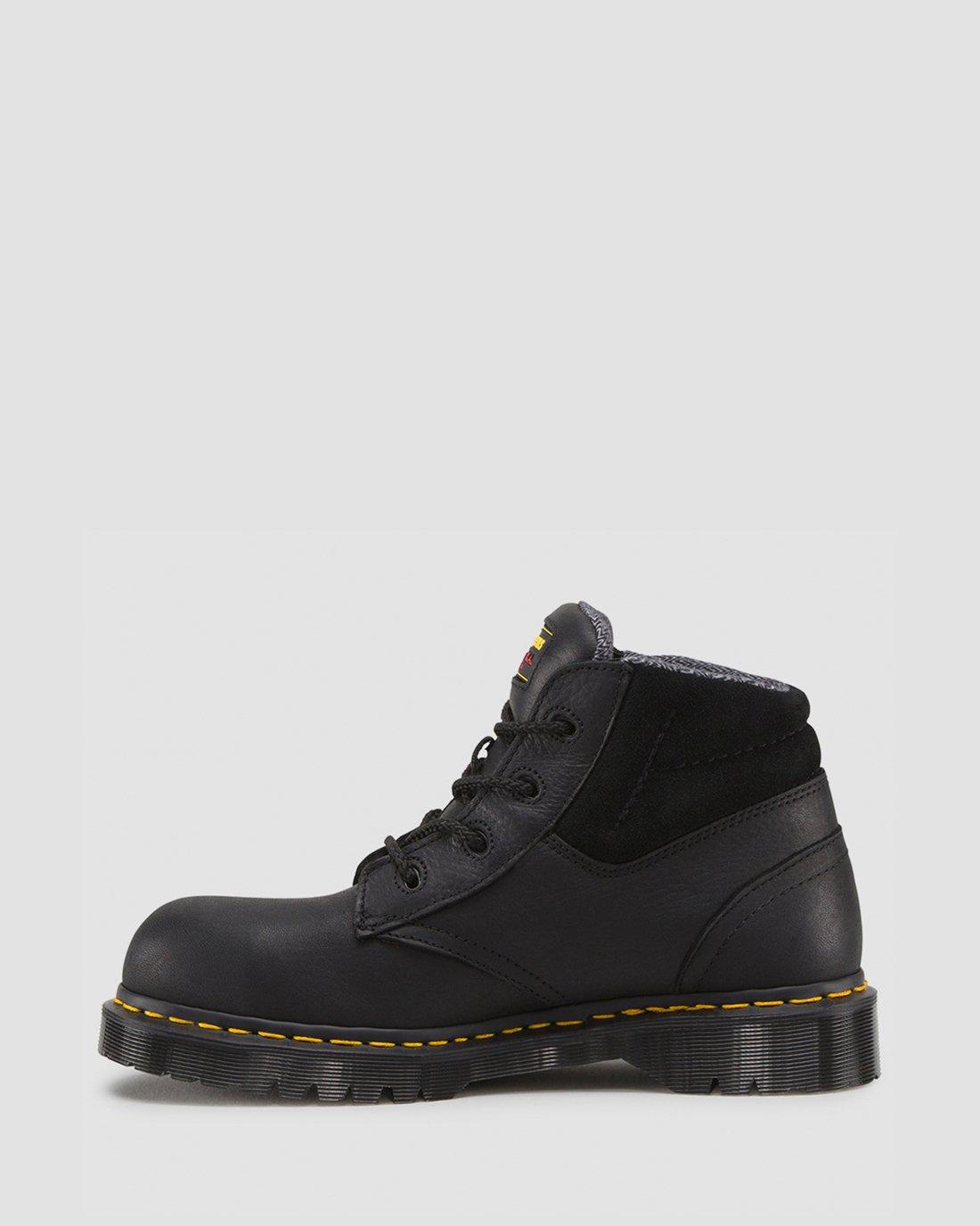 Dr Martens Unisex Steel Toe Industrial Safety Cushioned Lace-Up Boots Black