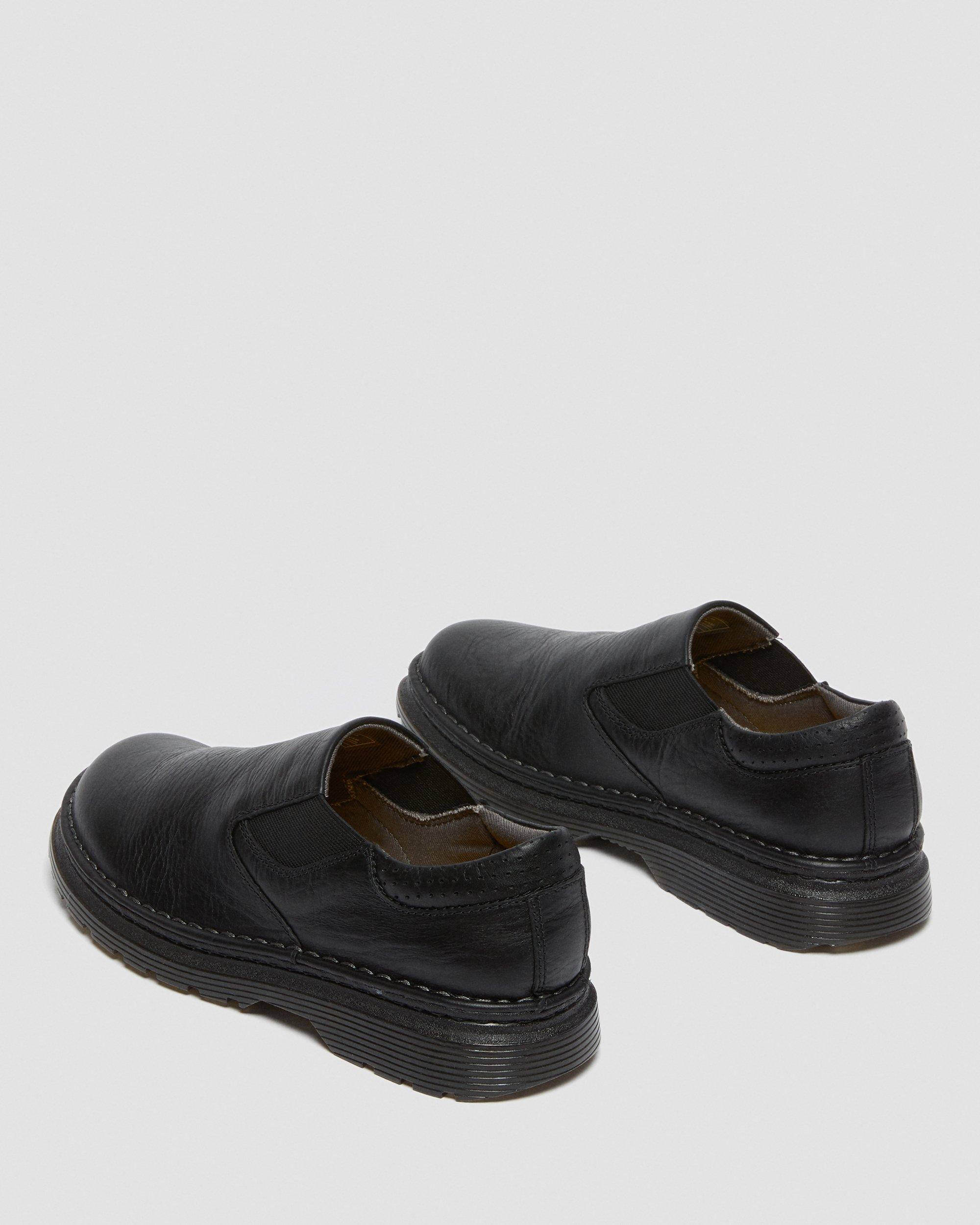 mens grey leather slip on shoes