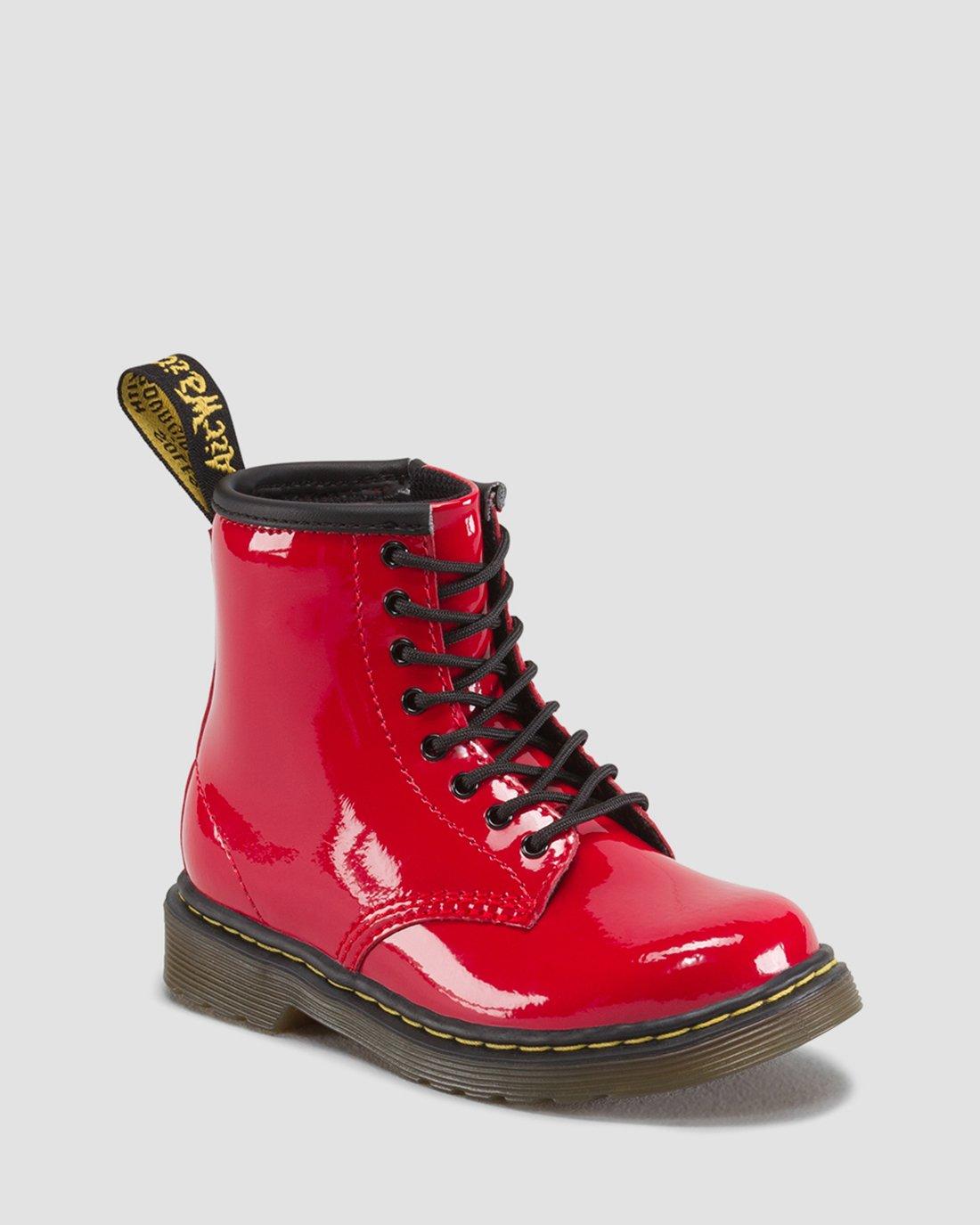 red doc martens shoes