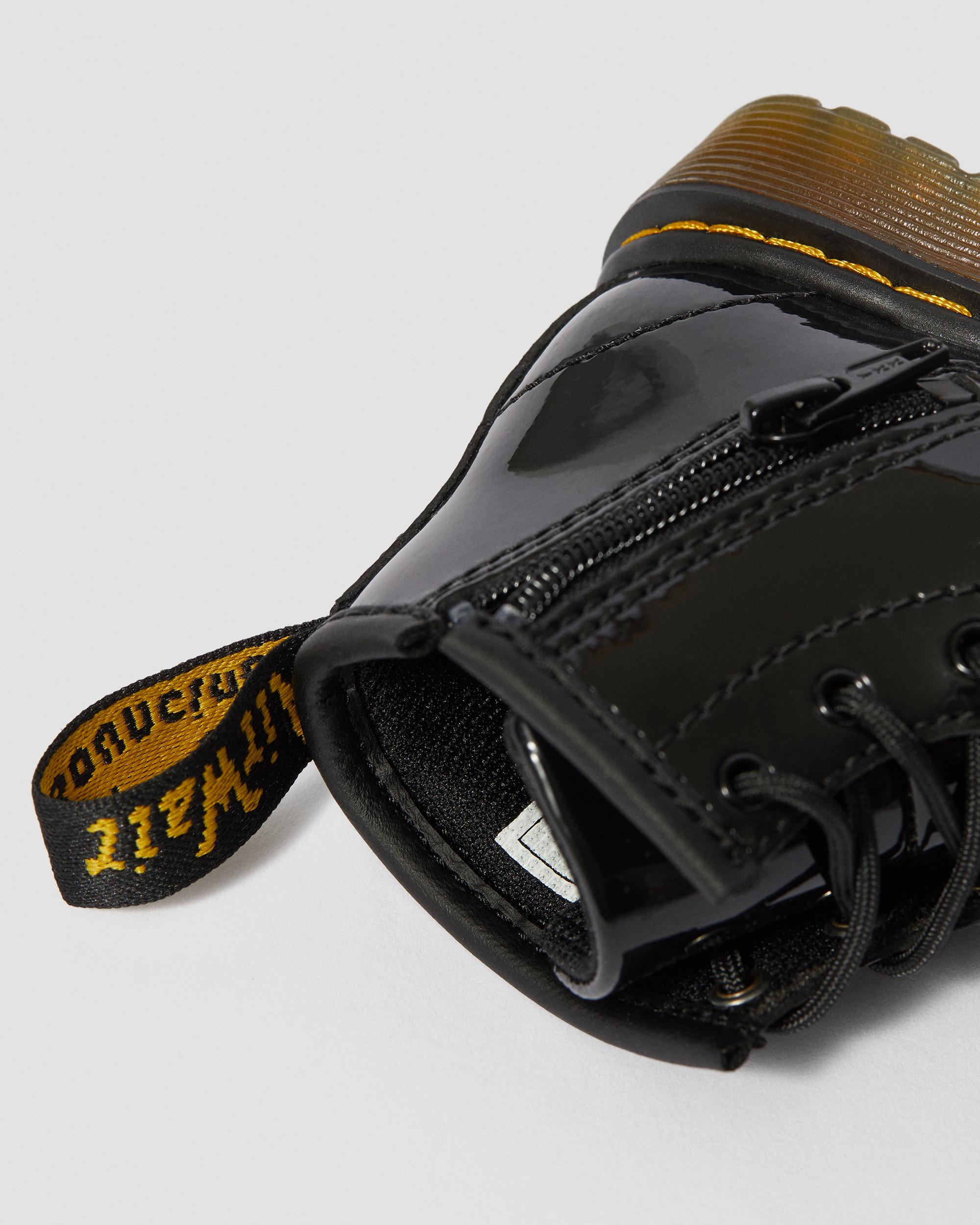infant black patent boots