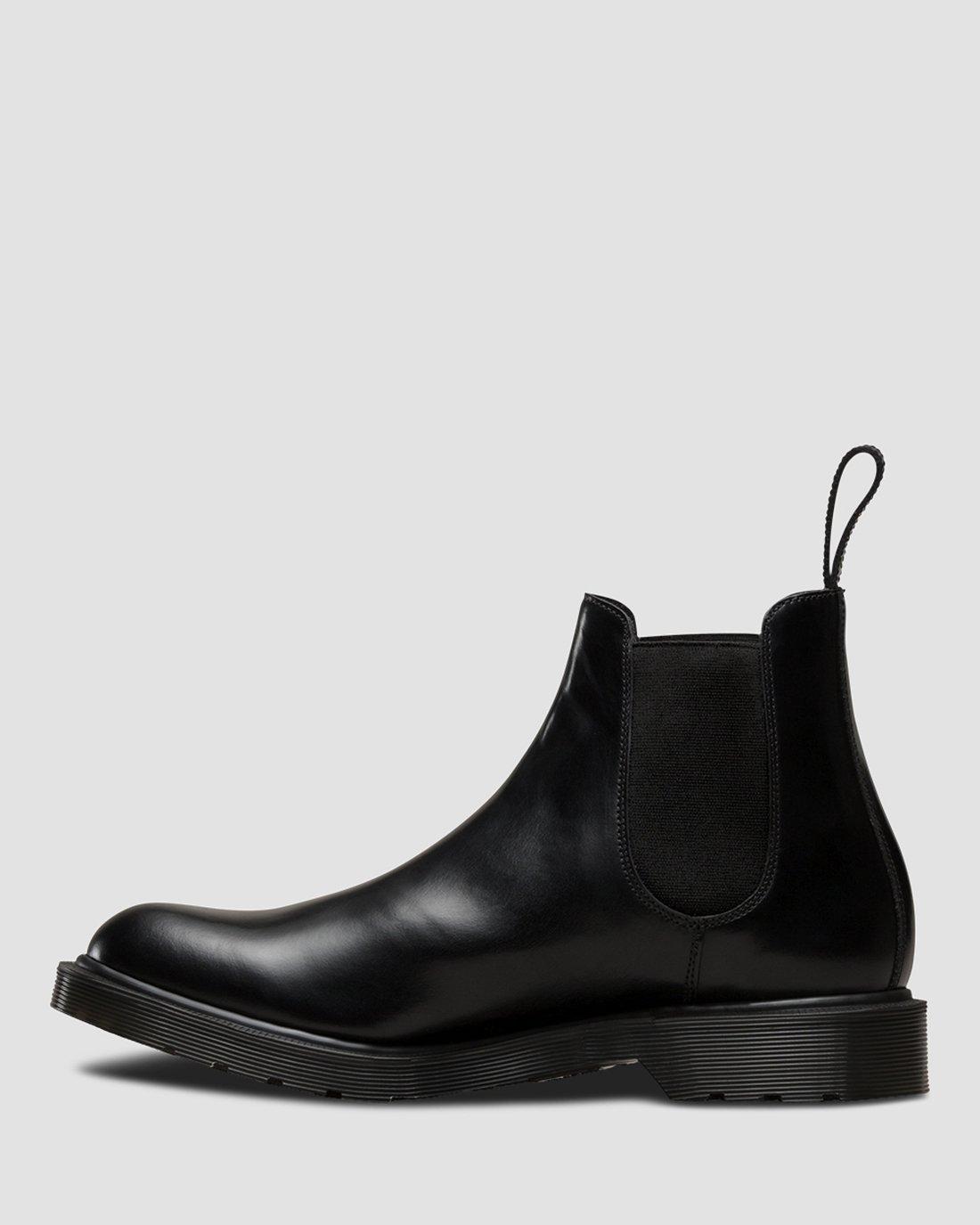 dr martens graeme chelsea boots in black polished smooth