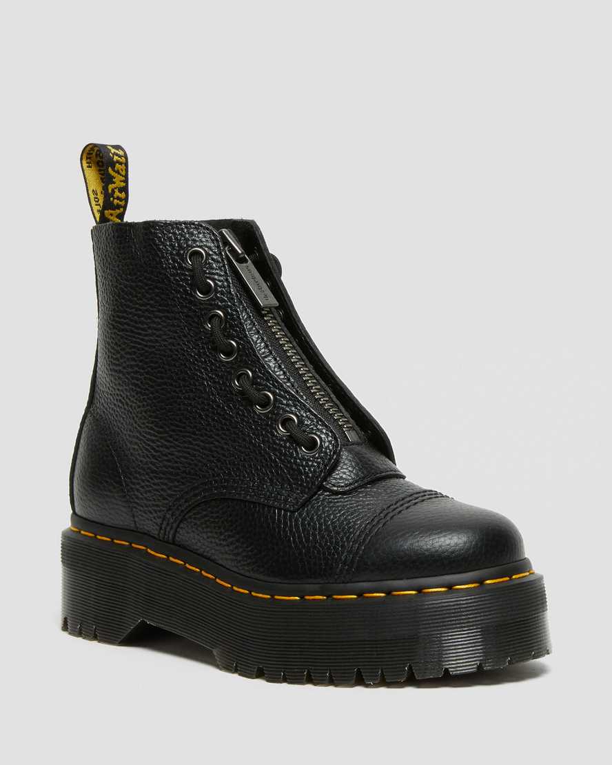 Sinclair Milled Nappa Leather Platform Boots | Dr Martens