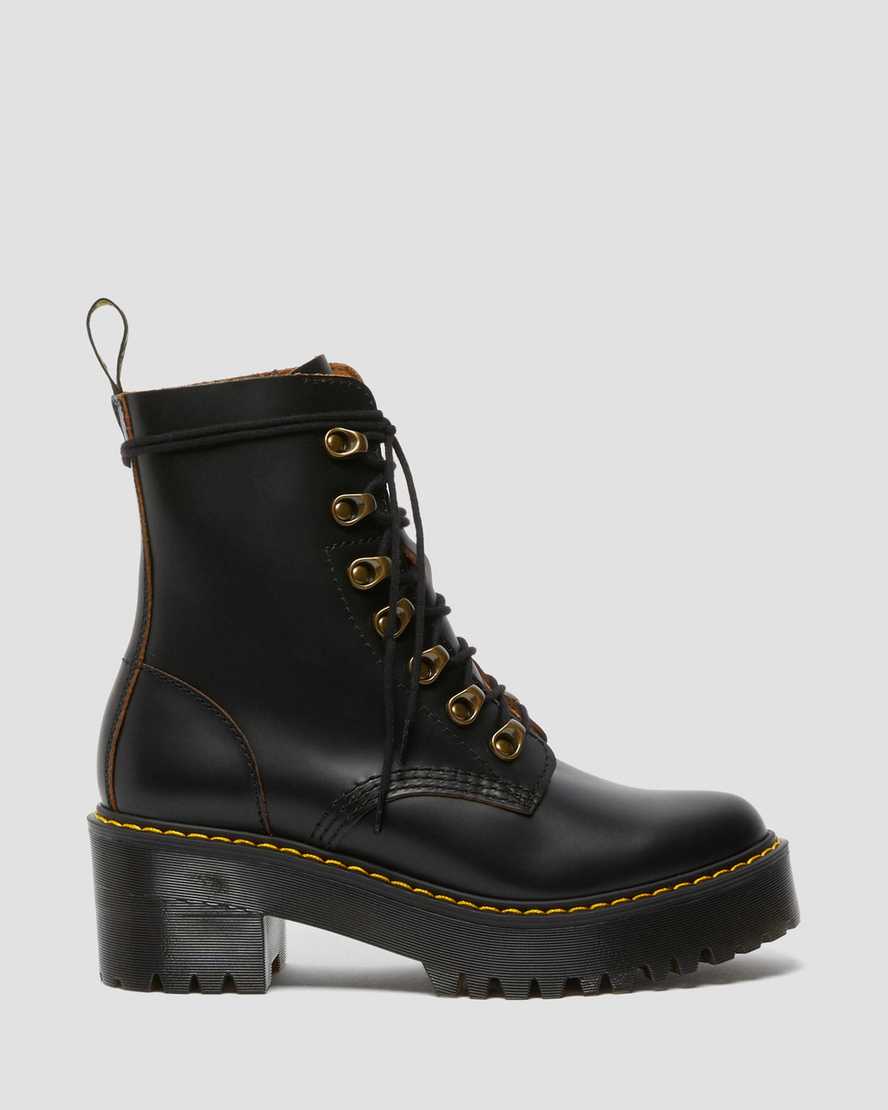 LEONA WOMEN'S VINTAGE SMOOTH LEATHER HEELED BOOTS | Dr. Martens Official