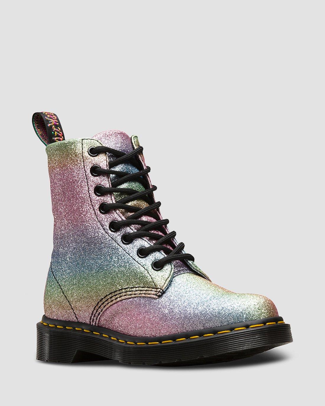 dr martens pascal boot in white glitter