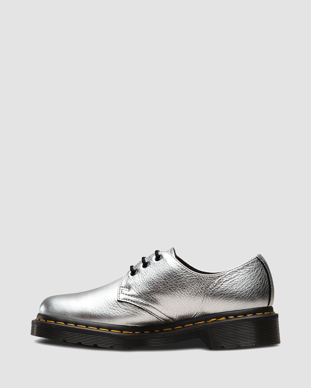 dr martens silver shoes