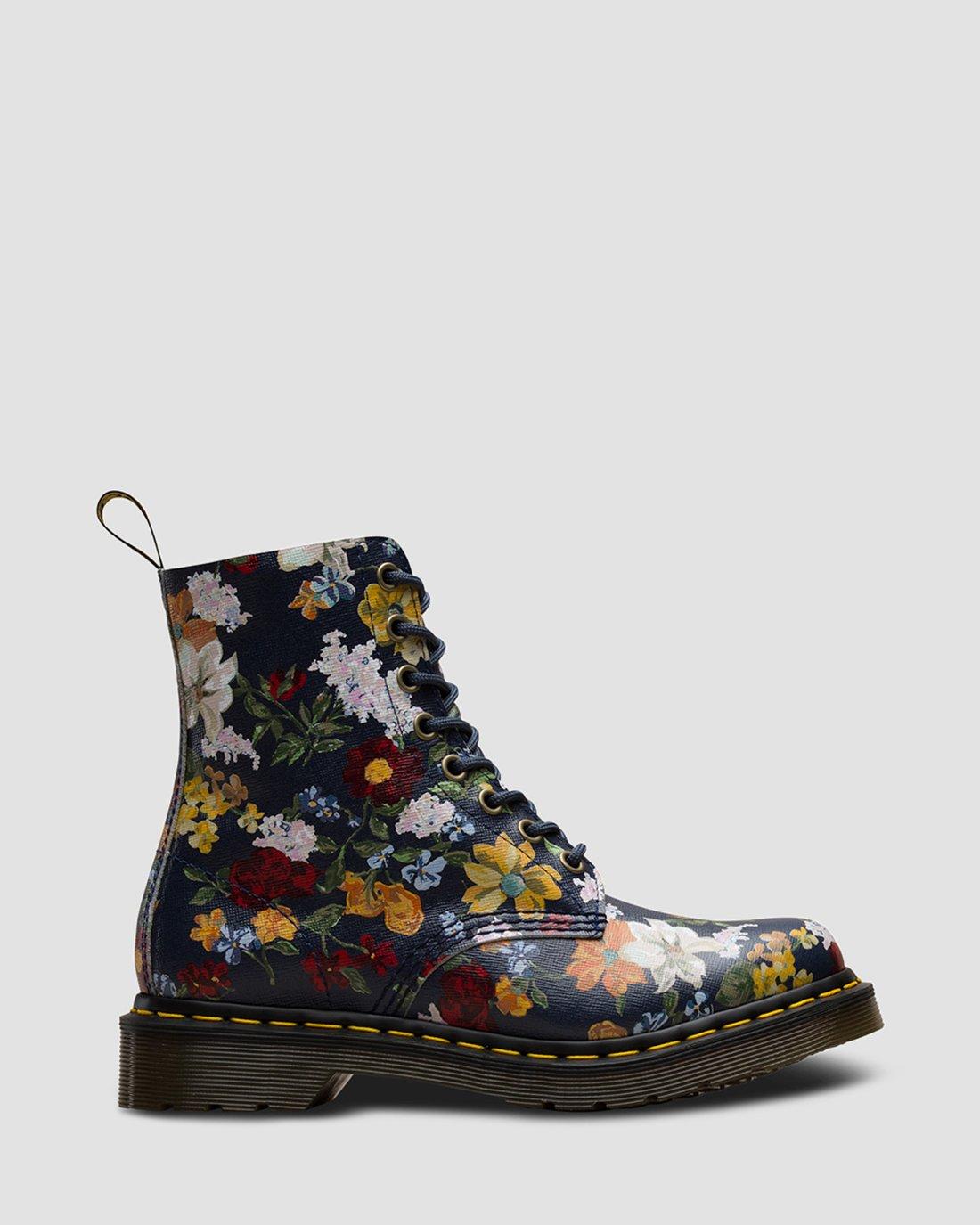 doc martens floral boots