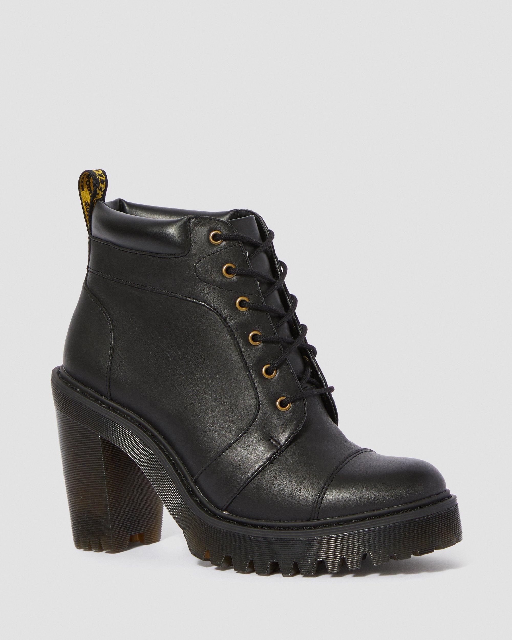 LEATHER HEELED ANKLE BOOTS | Dr. Martens