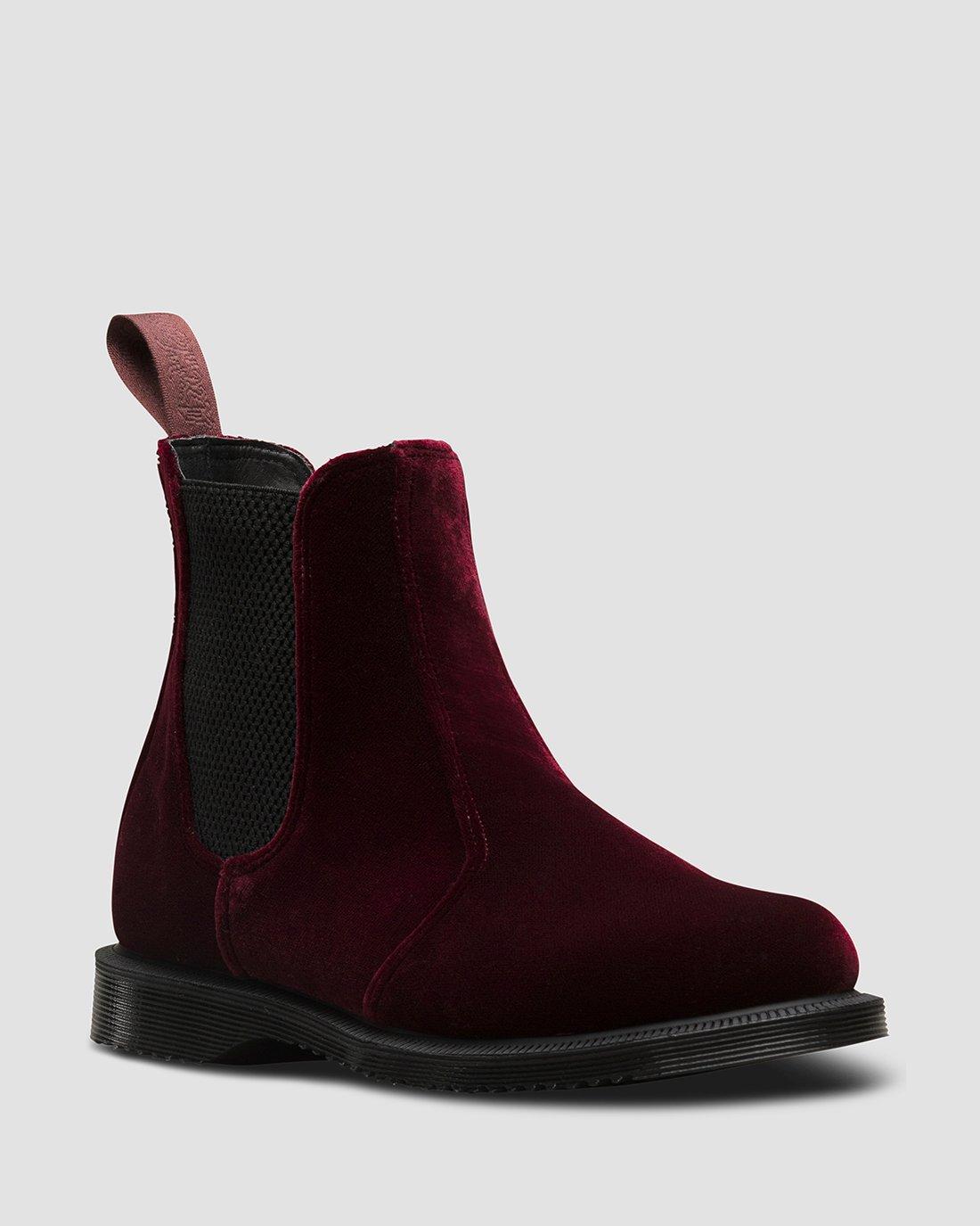 burgundy velvet dr martens
