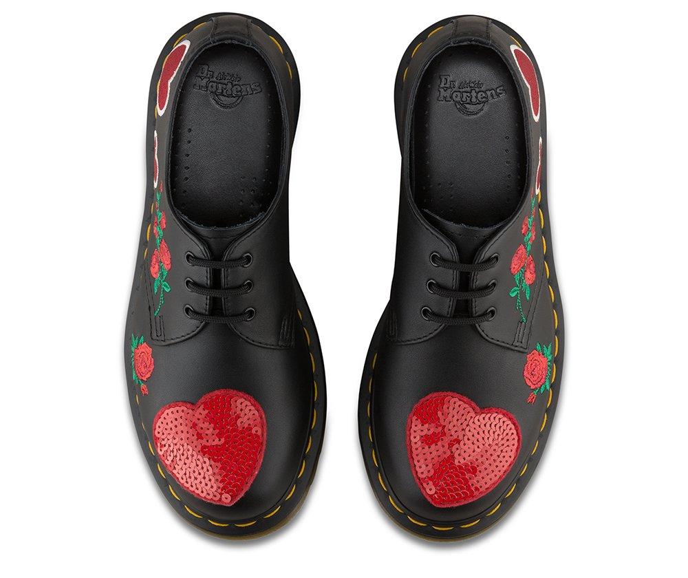 1461 leather wild heart printed oxford shoes