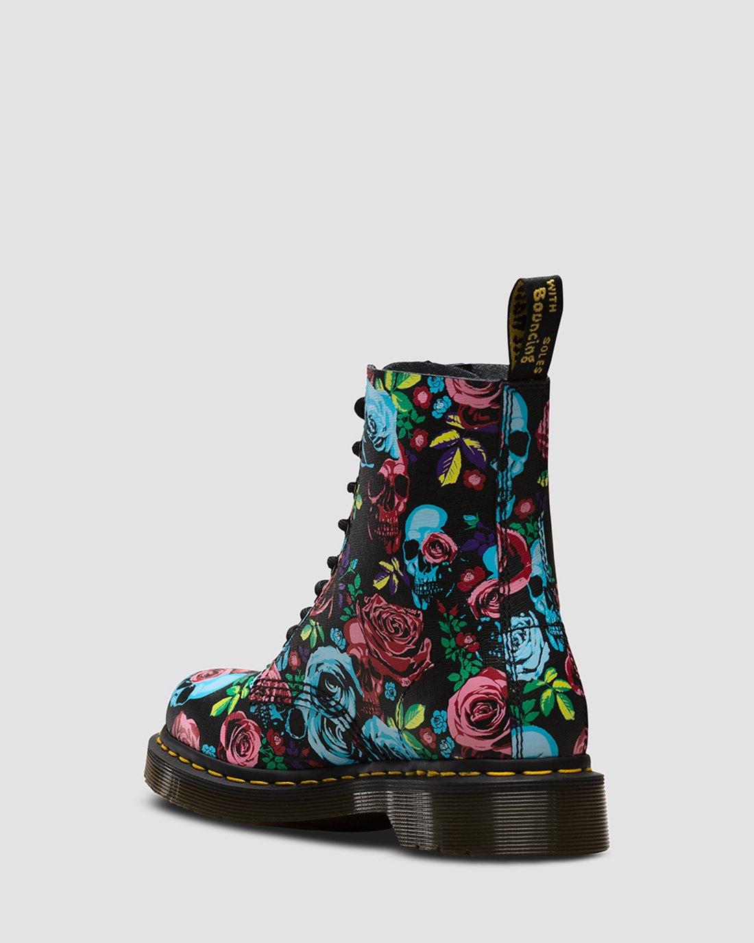 dr marten boots with roses
