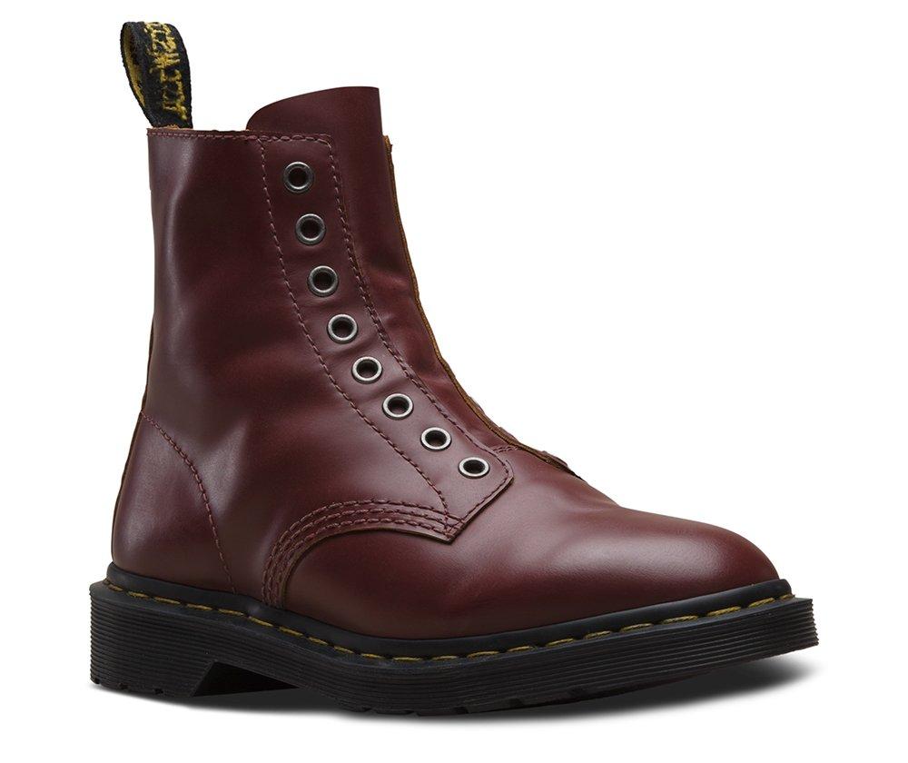 brown laceless boots