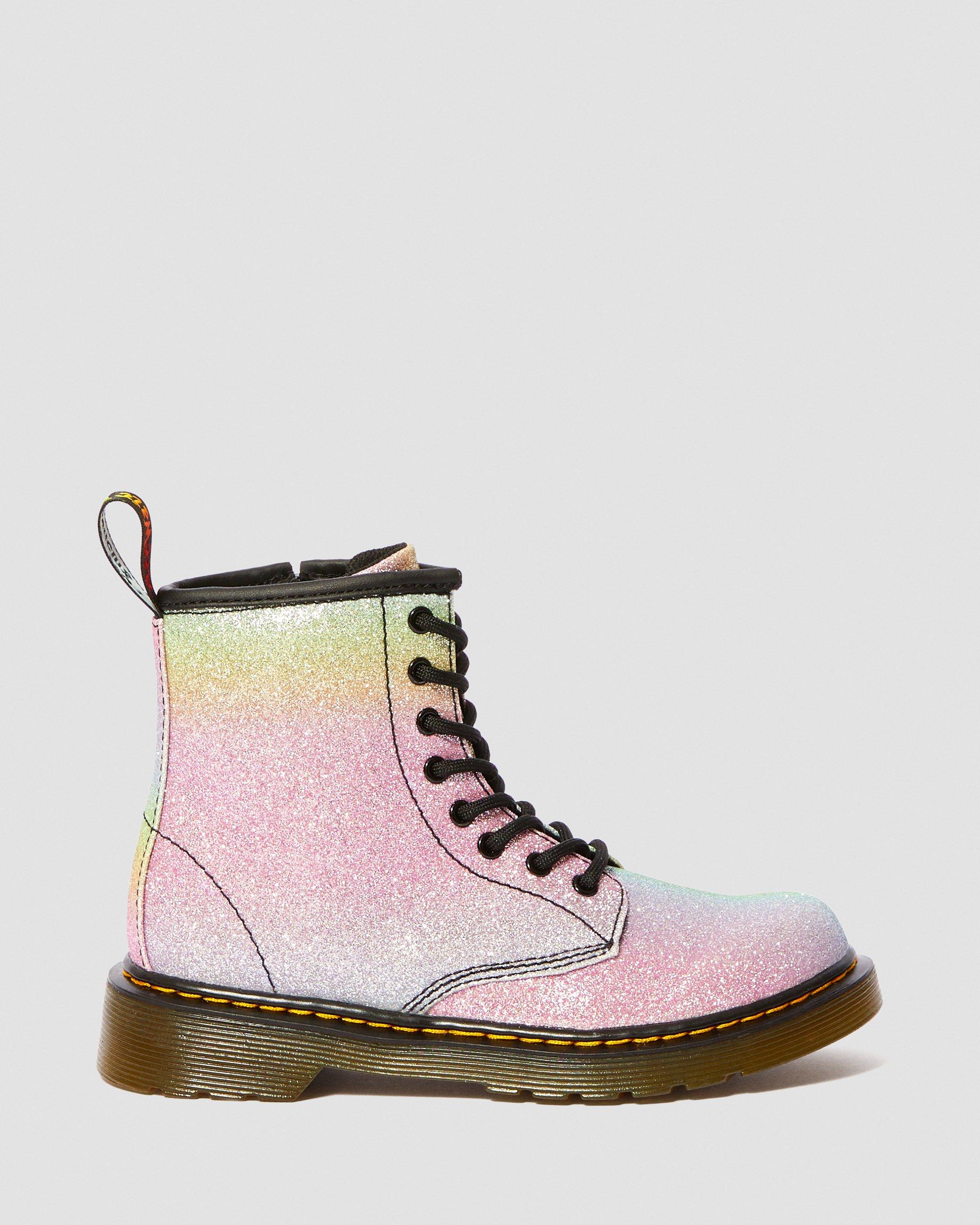 dr martens pink & lilac 1460 glitter boots junior