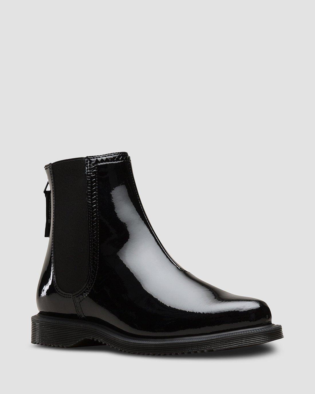 black patent chelsea boots uk