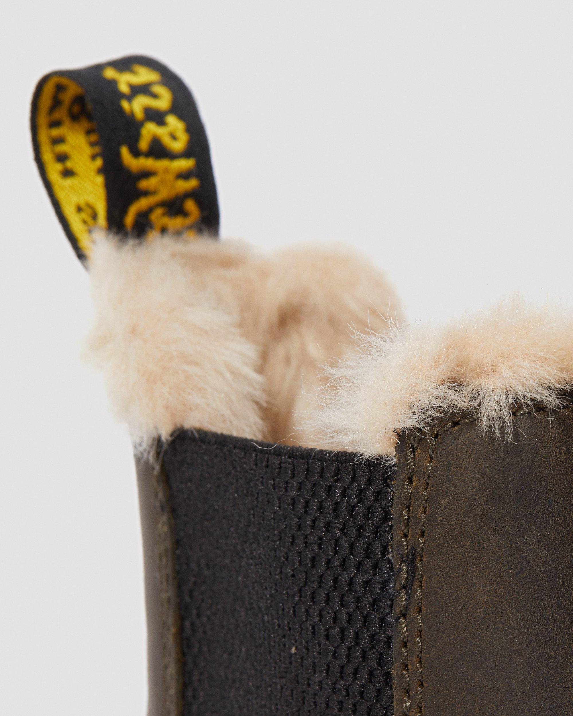vegan fur lined chelsea boots