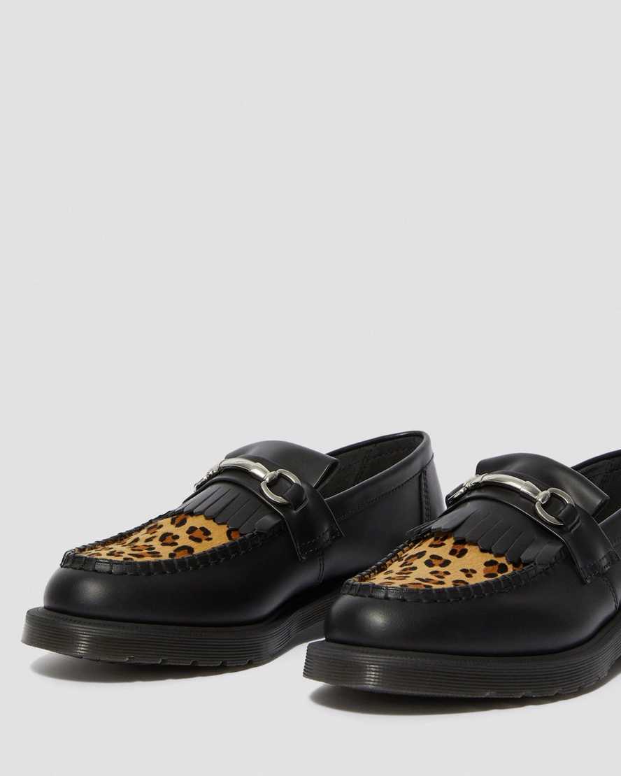 ADRIAN SNAFFLE LEOPARD PRINT LEATHER LOAFERS | Dr. Martens