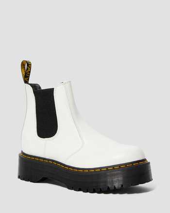 닥터마틴 2976 부츠 Dr.Martens 2976 Smooth Leather Platform Chelsea Boots,WHITE SMOOTH LEATHER