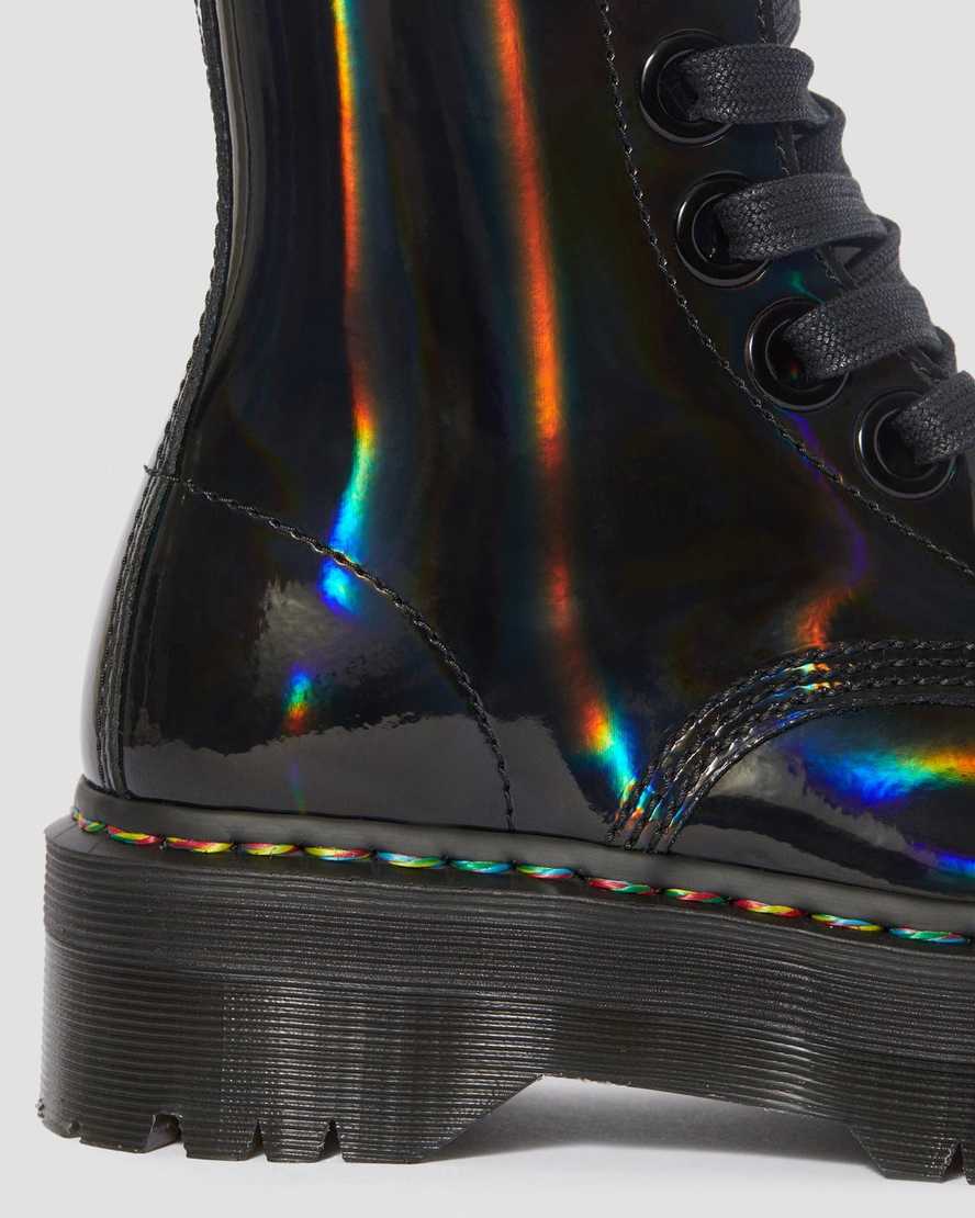 Boots Plateformes Molly en cuir verni Rainbow | Dr Martens